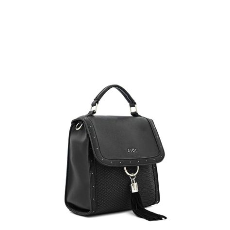 Mochila con tapa pequeña kira negro especial-1