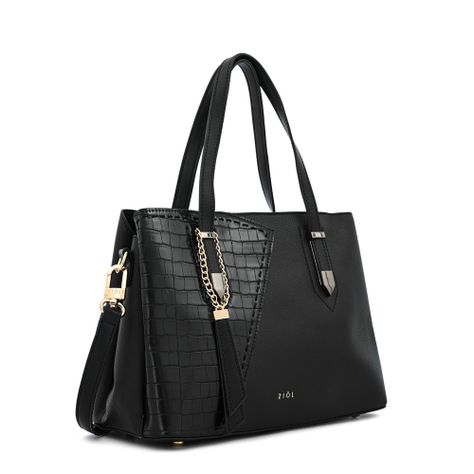 Cartera dos asas tres divisiones mediana biel negro especial-1