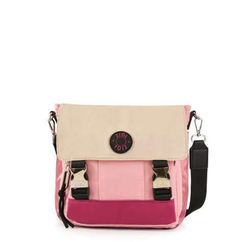 Cartera bandolera con tapa mediana joselina rosado-0