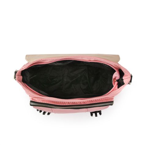 Cartera bandolera con tapa mediana joselina rosado-3