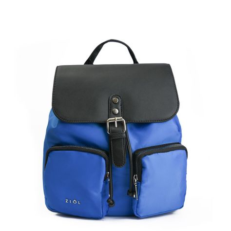 Mochila con tapa mediana minzip azul-0