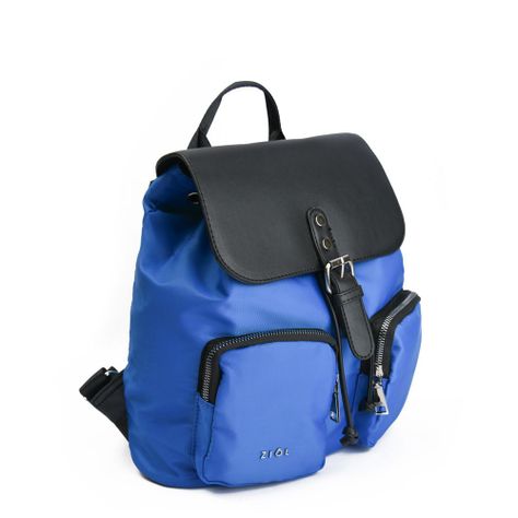 Mochila con tapa mediana minzip azul-1
