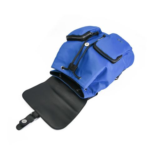Mochila con tapa mediana minzip azul-3
