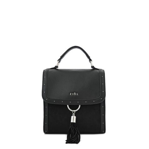Mochila con tapa pequeña kira negro-0