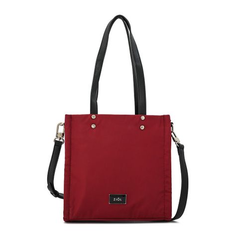 Cartera dos asas tres divisiones mediana lisette burdeo-0