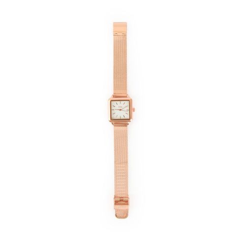 Reloj mediana edel rosa metalico-0
