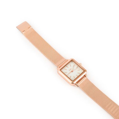 Reloj mediana edel rosa metalico-1