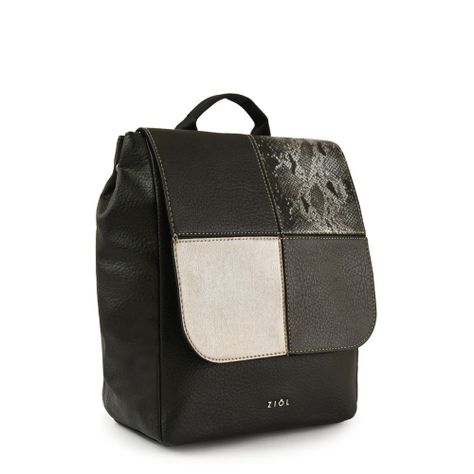 Mochila con tapa mediana elinna negro-1