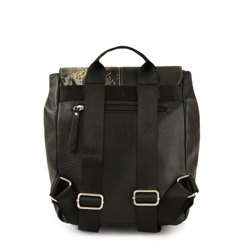 Mochila con tapa mediana elinna negro-2