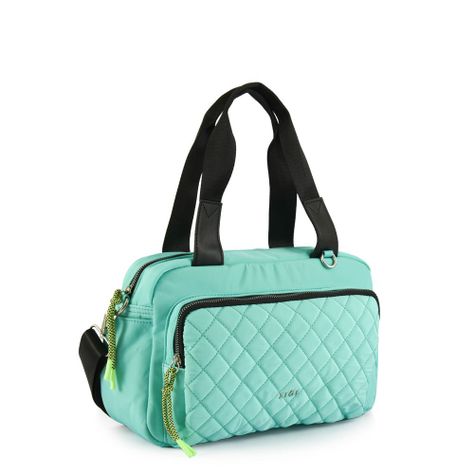 Cartera dos asas mediana luxor verde agua-1