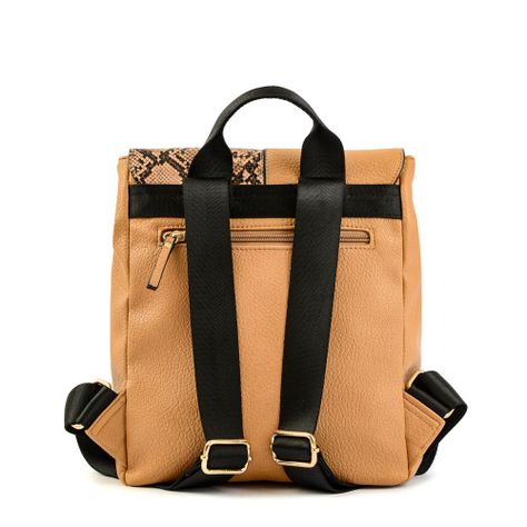 Mochila con tapa mediana elinna camel-2