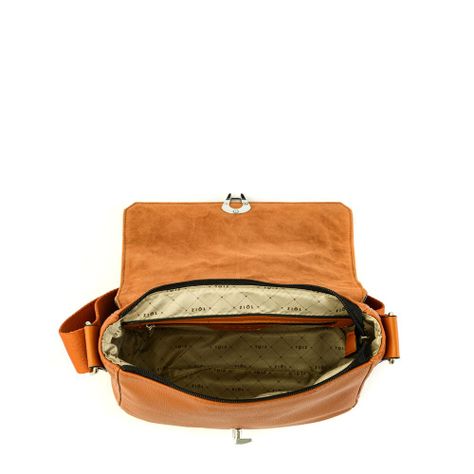 Cartera bandolera con tapa mediana dalal café-3