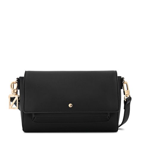 Cartera bandolera con tapa pequeña indara negro-0