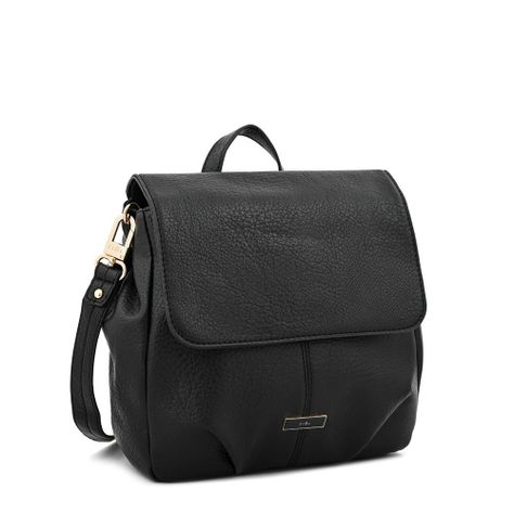 Mochila con tapa mediana zahara negro-1