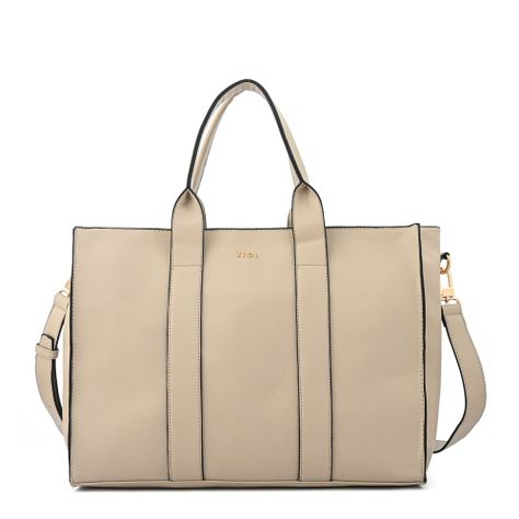Cartera dos asas porta notebook grande eladia beige-0