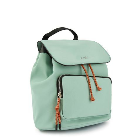 Mochila con tapa mediana lina verde agua-1
