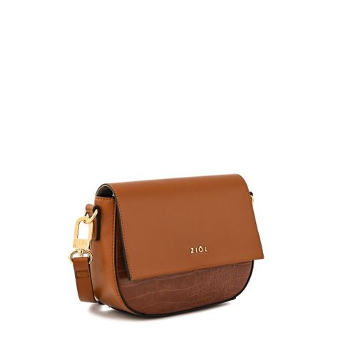 Cartera bandolera con tapa pequeña callie café-1