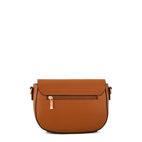 Cartera bandolera con tapa pequeña callie café-2