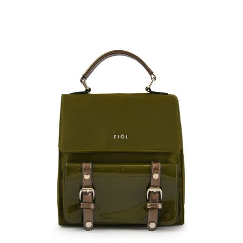 Mochila con tapa pequeña kylie verde oliva-0