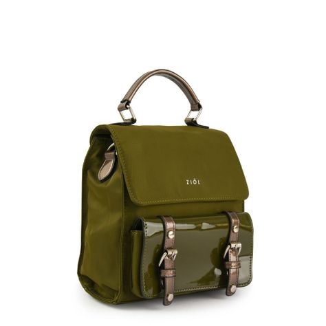 Mochila con tapa pequeña kylie verde oliva-1