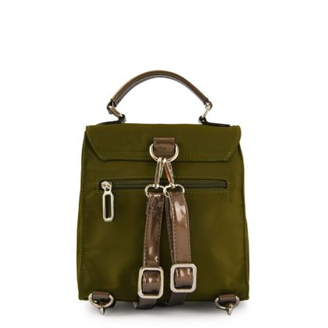 Mochila con tapa pequeña kylie verde oliva-2
