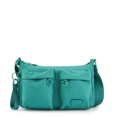 Cartera bandolera mediana veby turquesa-0