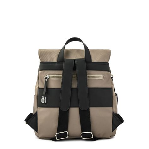 Mochila con tapa mediana odelia beige oscuro-2