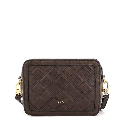 Cartera bandolera pequeña milena café oscuro-0