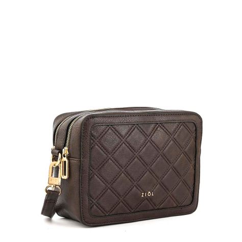 Cartera bandolera pequeña milena café oscuro-1