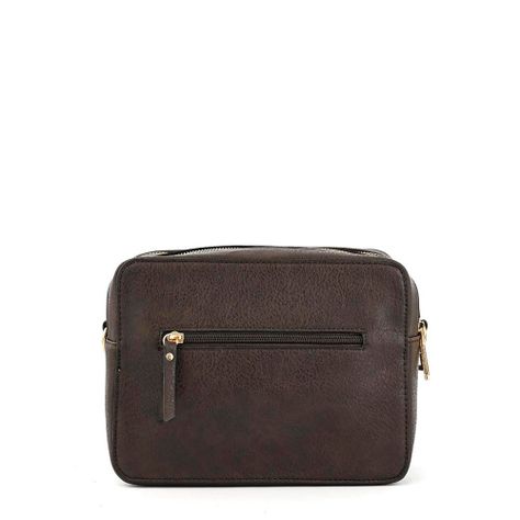 Cartera bandolera pequeña milena café oscuro-2