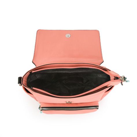 Cartera bandolera con tapa mediana lina coral-3