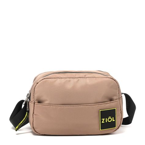 Cartera bandolera mediana puffy taupe-0