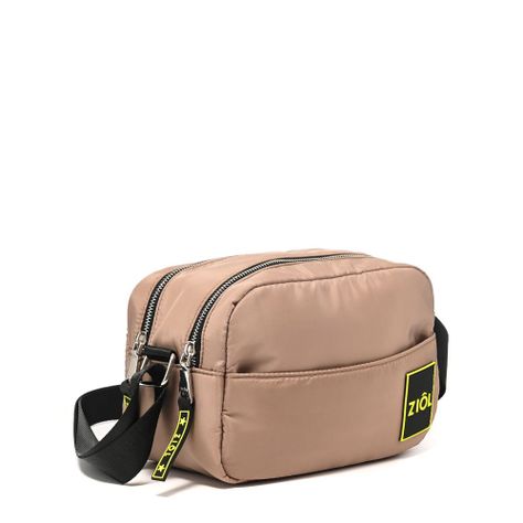 Cartera bandolera mediana puffy taupe-1