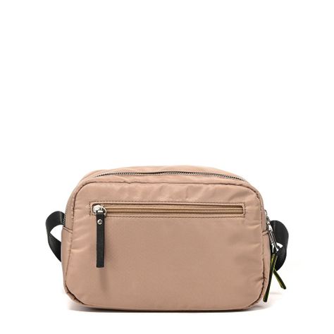 Cartera bandolera mediana puffy taupe-2