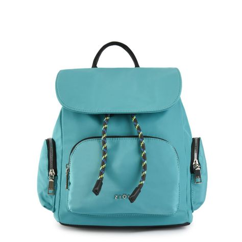 Mochila con tapa mediana simone turquesa-0