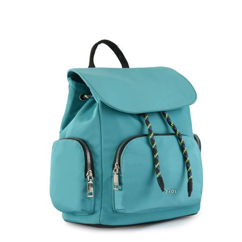 Mochila con tapa mediana simone turquesa-1