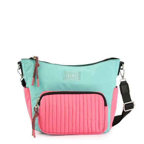 Cartera bandolera pequeña pradis turquesa-0