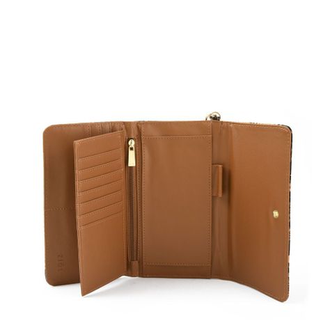 Baiser Chequera Con Flap Grande Café-2