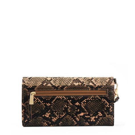 Baiser Chequera Con Flap Grande Café-1