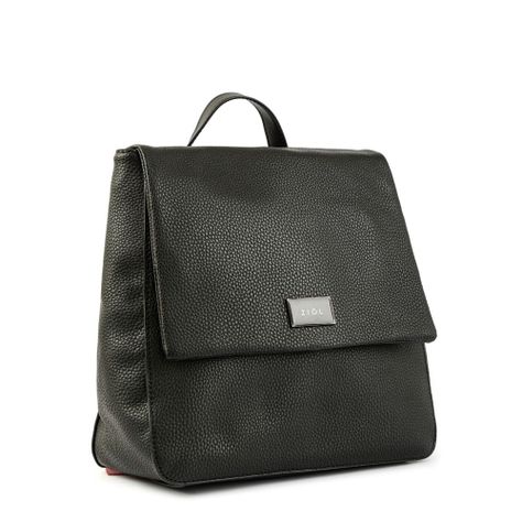 Mochila con tapa mediana charlize negro-1