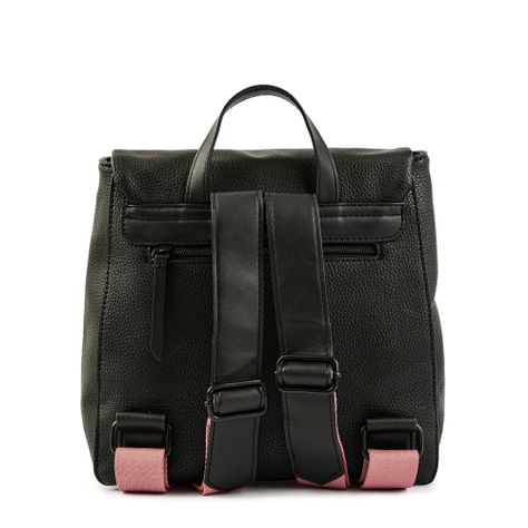 Mochila con tapa mediana charlize negro-2