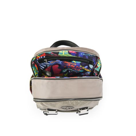 Mochila college mediana taupe-3
