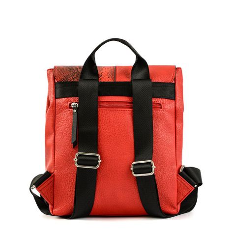 Mochila con tapa mediana elinna rojo-2