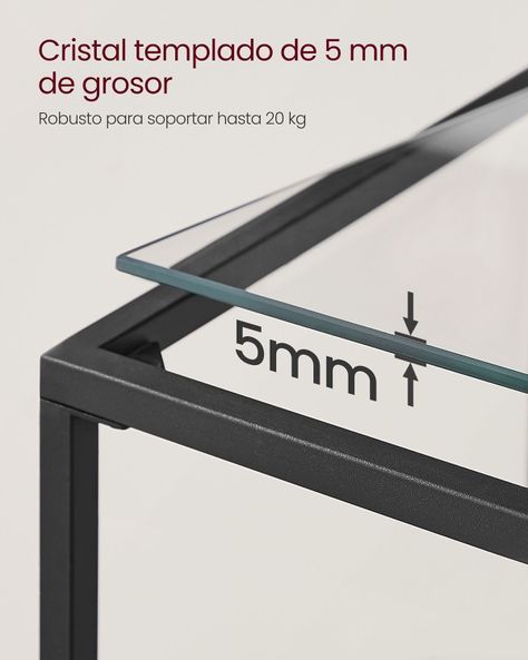 Mesa de Arrimo vidrio Black Premium-4