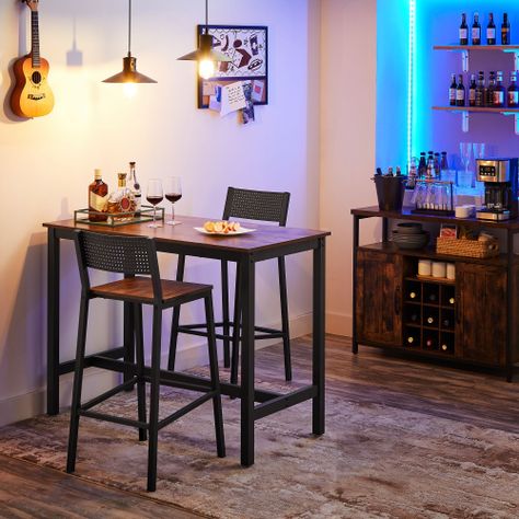 2 Taburetes Sillas de Bar Metal Black-3