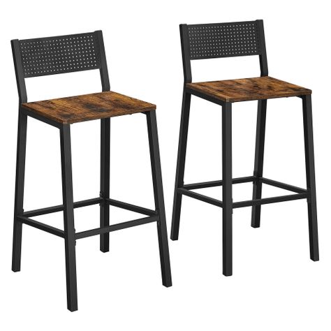 2 Taburetes Sillas de Bar Metal Black-0