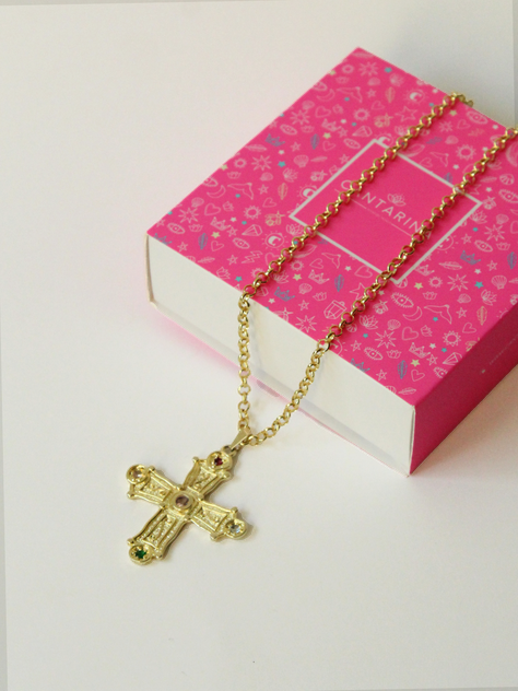 COLLAR ORO CRUZ POLA REGALO MUJER-1