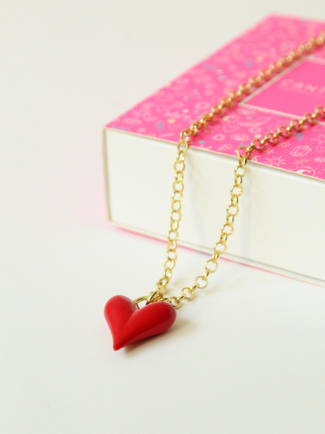 COLLAR ORO CORAZONN ROJO REGALO -1
