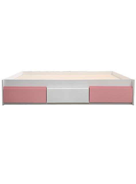 Cama Infantil 3 Cajones Rosado Blanco Rosado-0