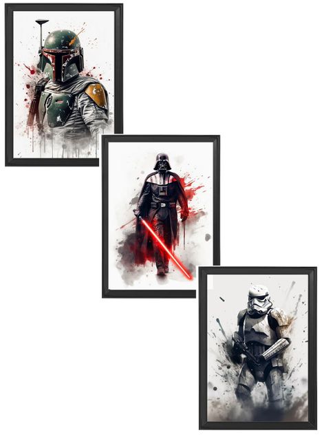 Set Cuadros Reproducciones IA Starwars Sith Black-0